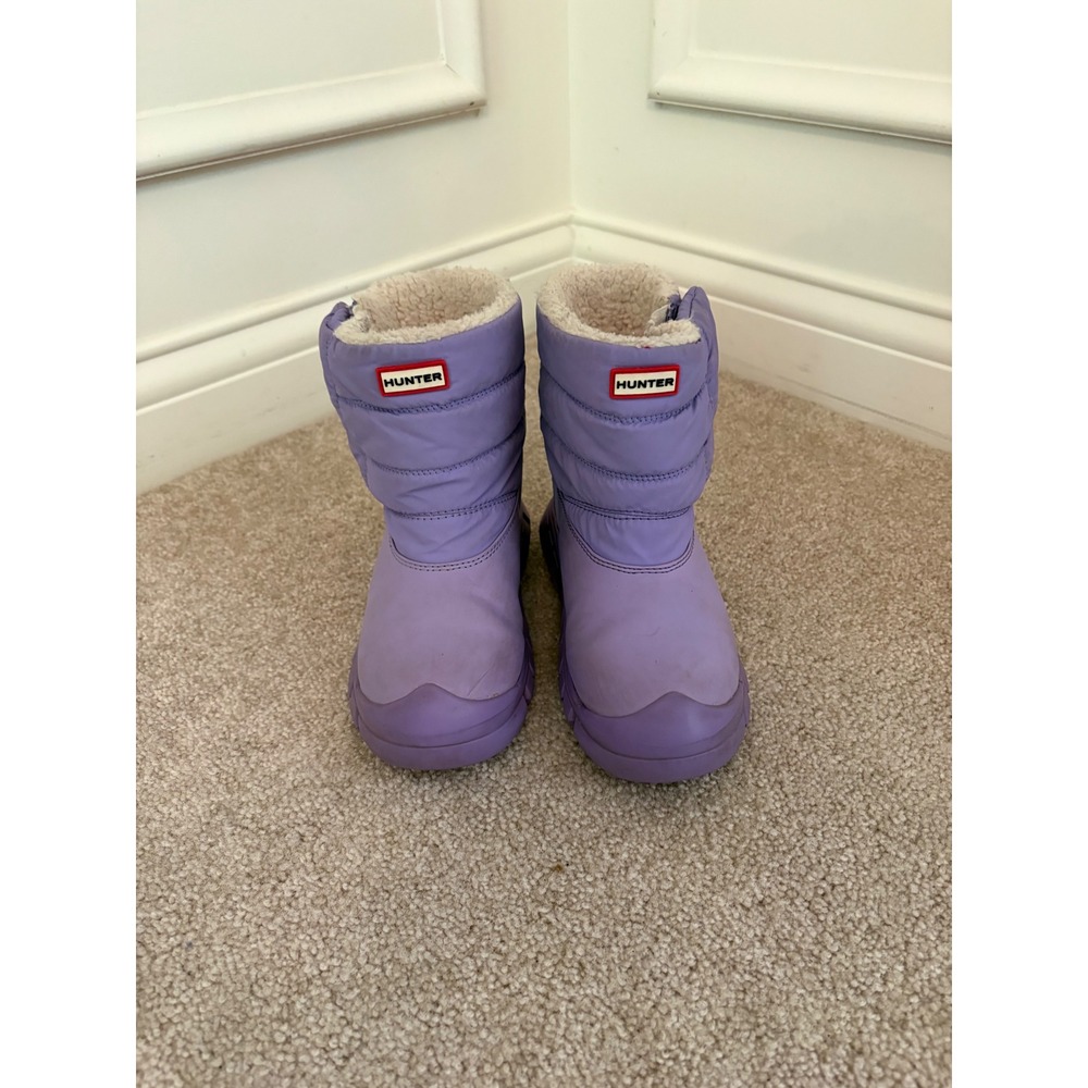 Hunter Kids Intrepid Snow Boots Purple Insulated Fleece Lined UK 12 US 13
